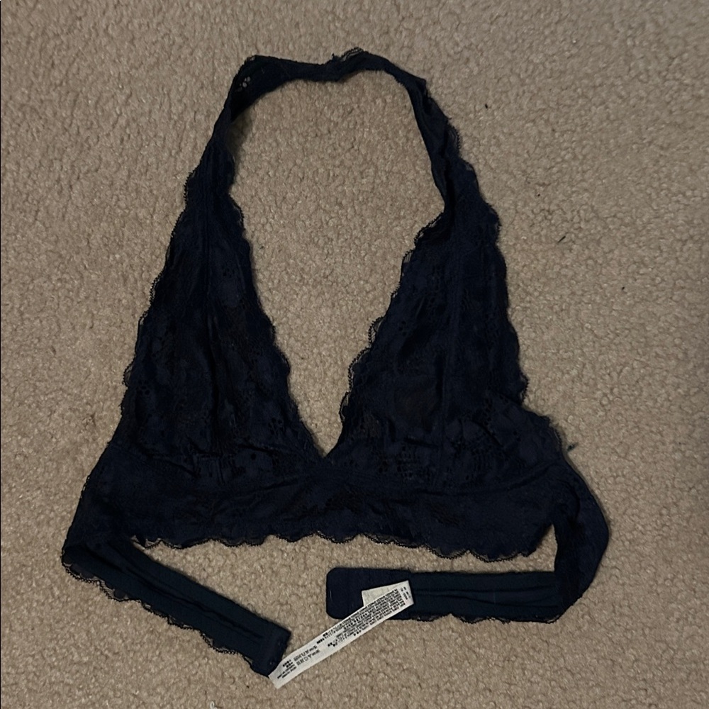 Free People Midnight Lace Halter Bralette